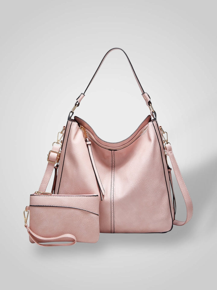 Structured Leather Bag with Convertible Strap
