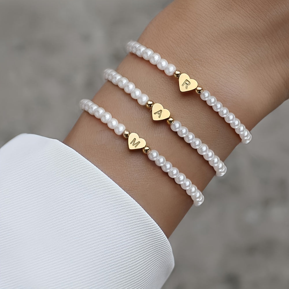 Abigail | Heart Initial Bracelet (A–Z)