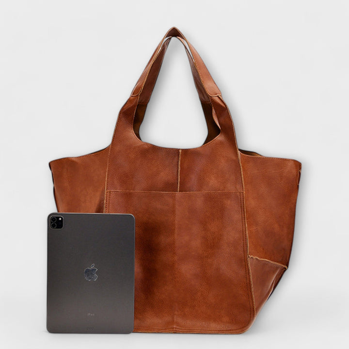 Oversized Faux Leather Weekend Bag