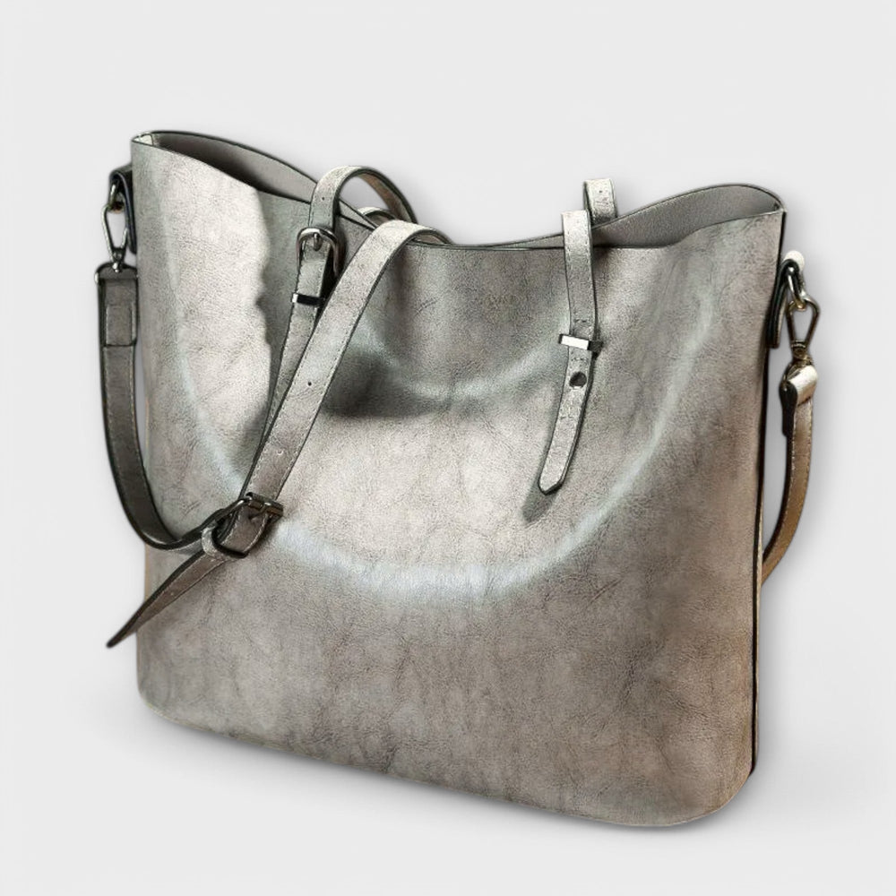 Vintage-Style Shoulder Bag with Sturdy Handles
