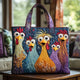 Artisanal Bag - Five Colorful Chickens