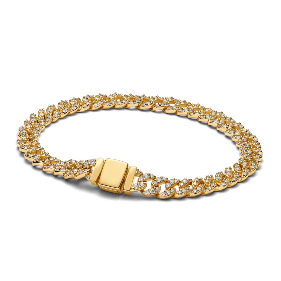 Carmen | Moissanite Curb Chain Bracelet