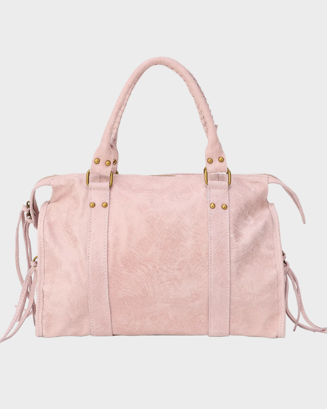 Zip-Top Shoulder Bag with Gold-Tone Hardware
