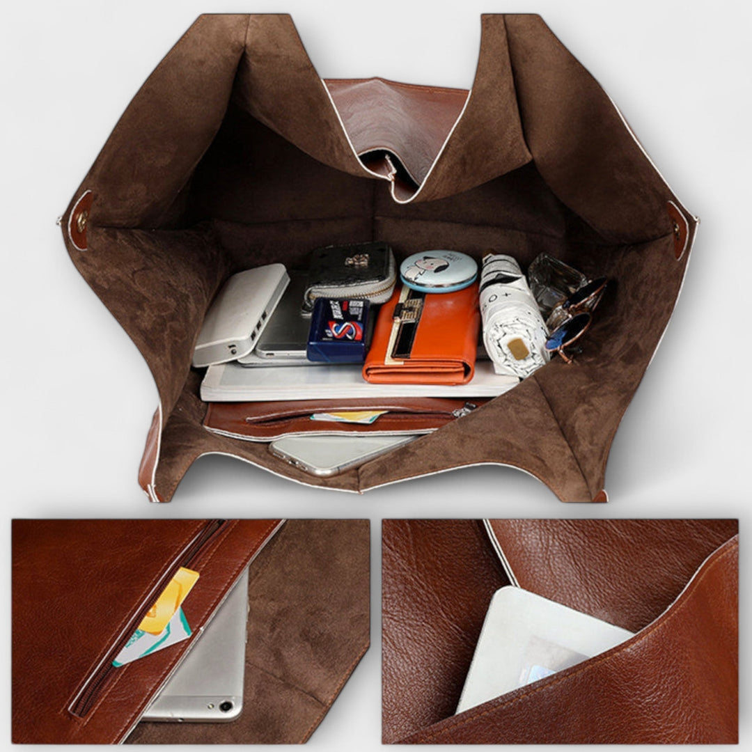 Oversized Faux Leather Weekend Bag