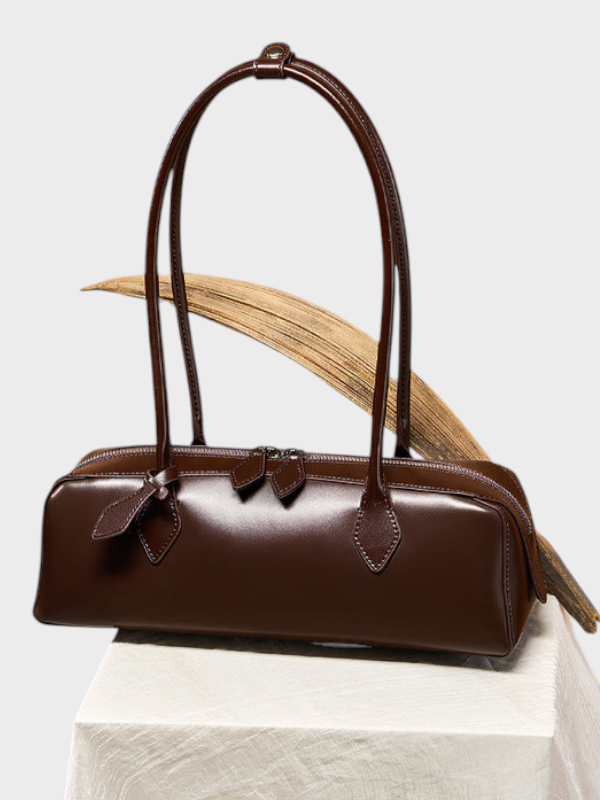 Elongated Leather Shoulder Bag
