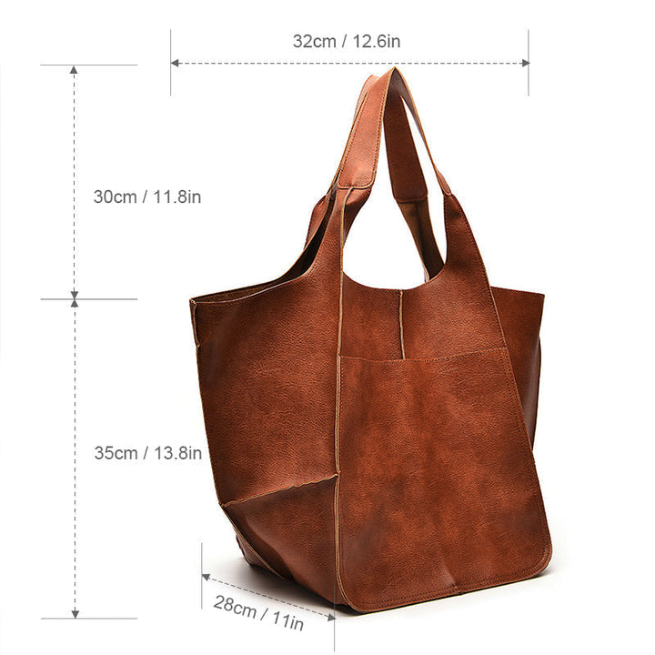 Oversized Faux Leather Weekend Bag