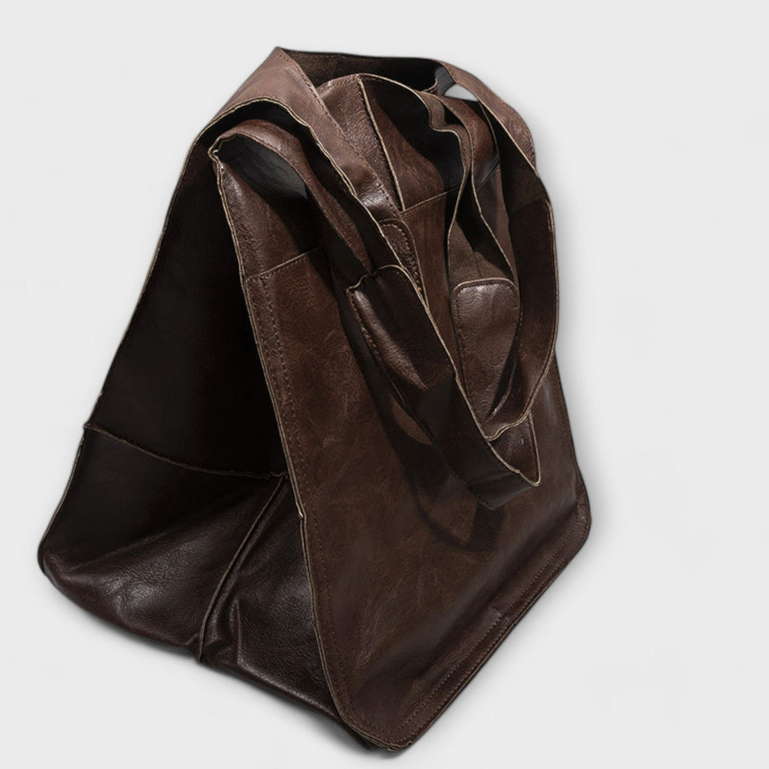 Oversized Faux Leather Weekend Bag