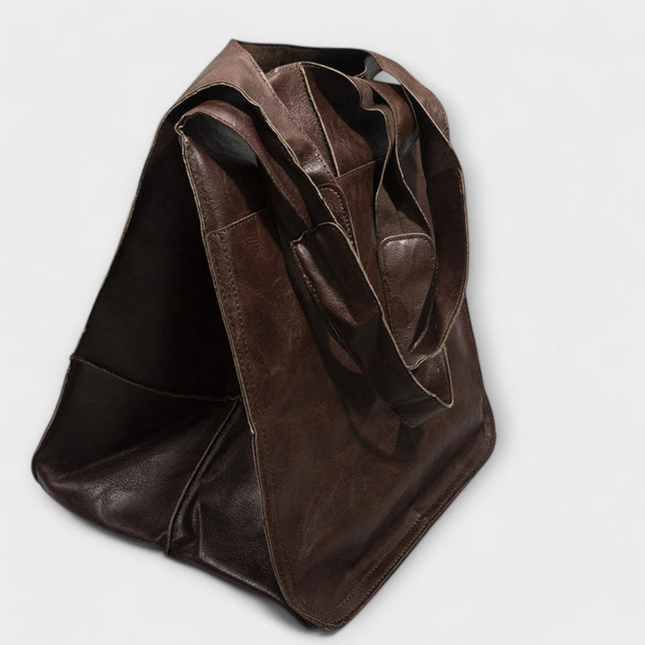 Oversized Faux Leather Weekend Bag