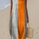 DUIBHEASA | STRIPED COLOURBLOCK MIDI DRESS