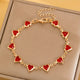 Rosa | Gold Ruby Heart Bracelet