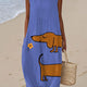 SINANN | DACHSHUND PRINT LINEN MIDI DRESS