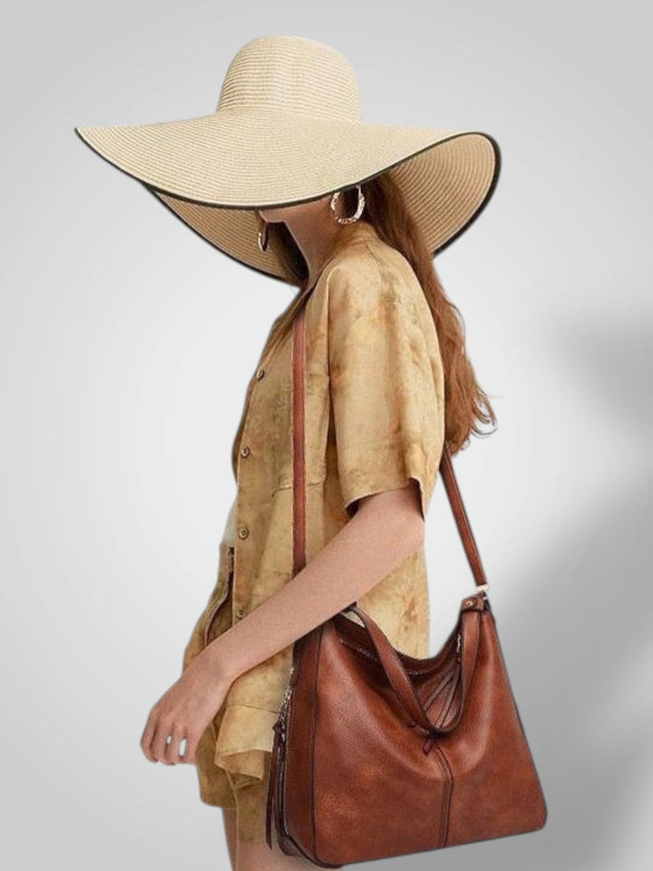 Structured Leather Bag with Convertible Strap