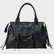 Leather Tote Bag with Gold-Tone Hardware