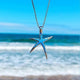 Oriel | Silver Seahorse Pendant with Blue Opal