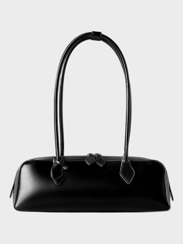 Elongated Leather Shoulder Bag