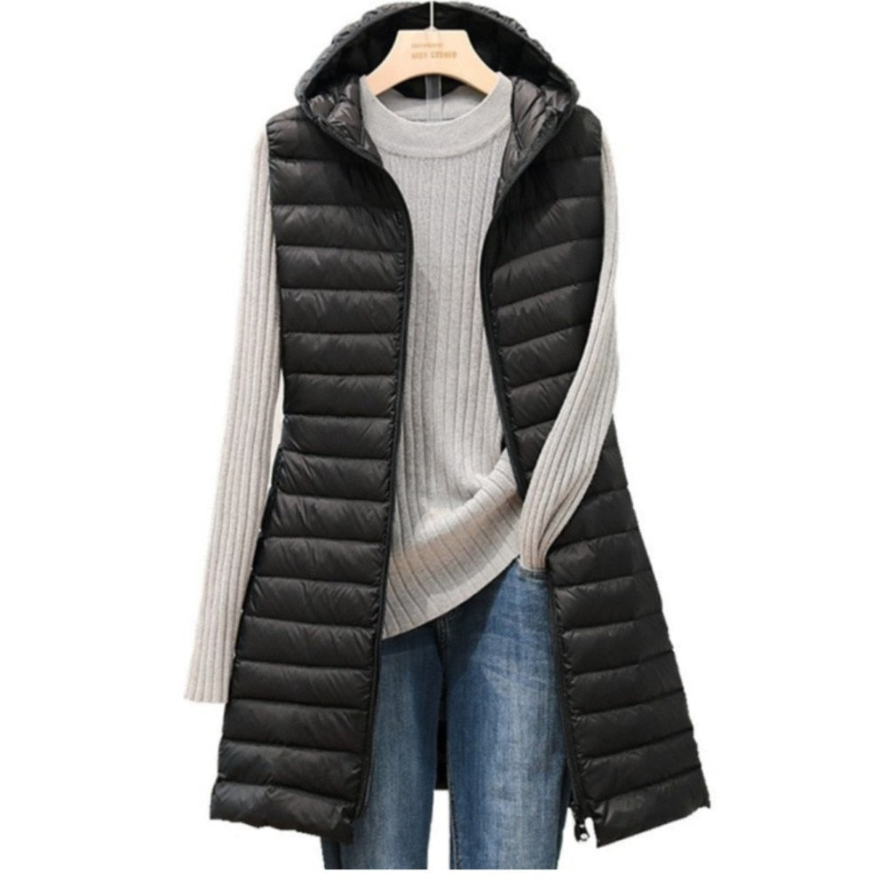 Womens Longline Long Gilet