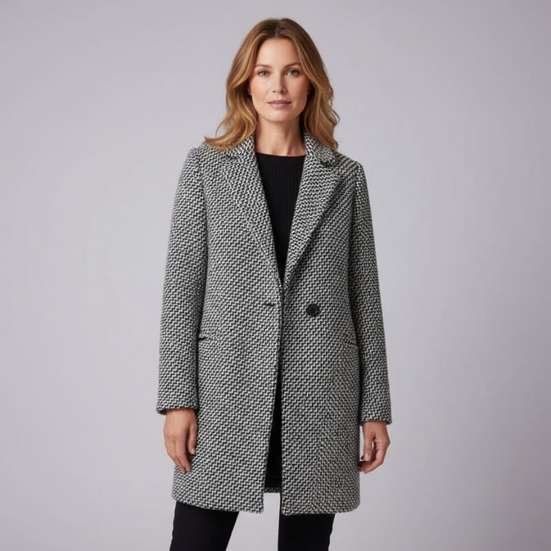 CLARA | Plaid Long Sleeve Jacket With Side Pockets