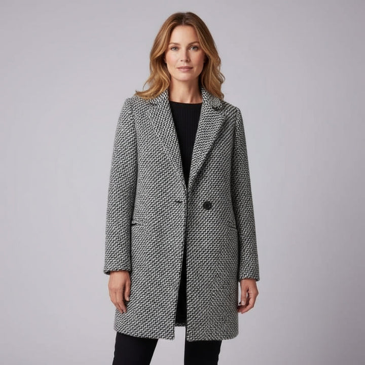 CLARA | Plaid Long Sleeve Jacket With Side Pockets