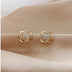 Sybil | Gold Spiral Earrings with Crystals