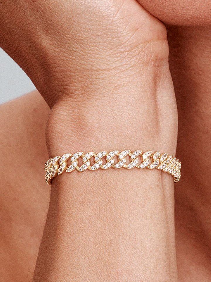 Carmen | Moissanite Curb Chain Bracelet