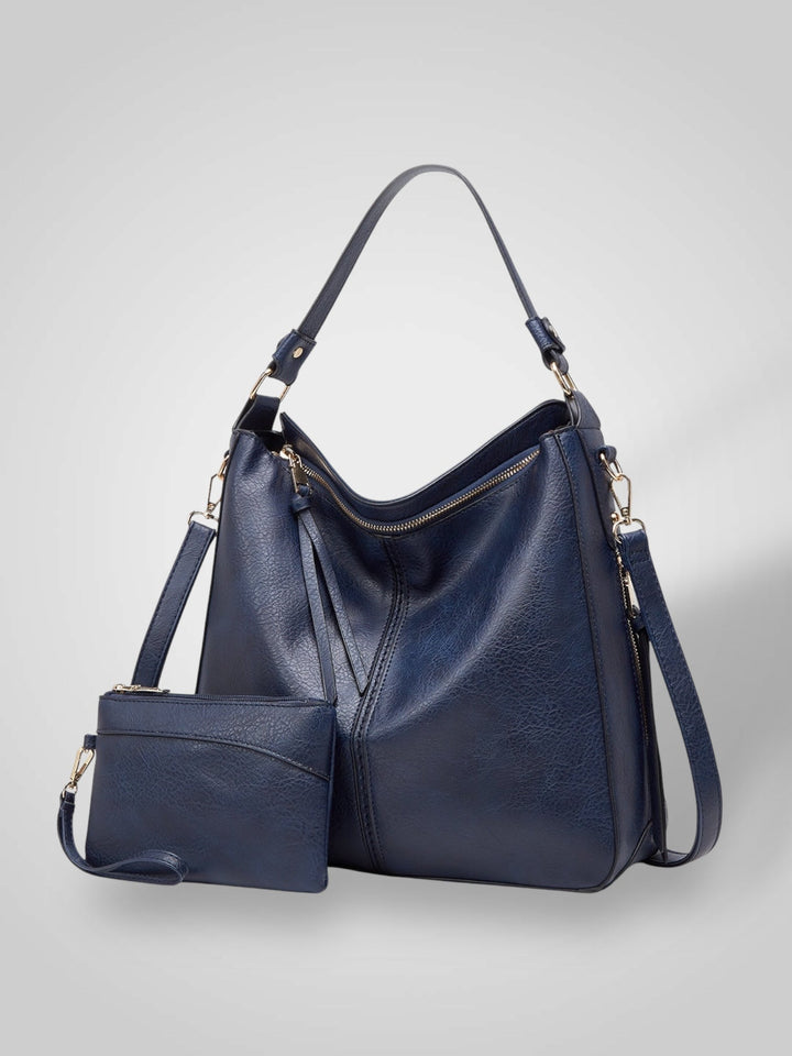 Structured Leather Bag with Convertible Strap