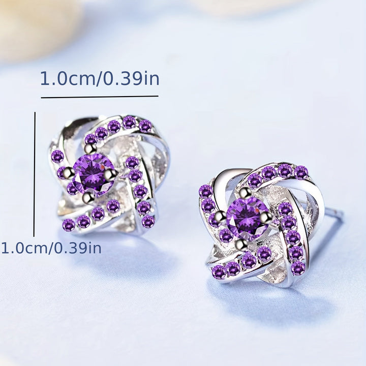 Myrtle | Purple Clover Earrings