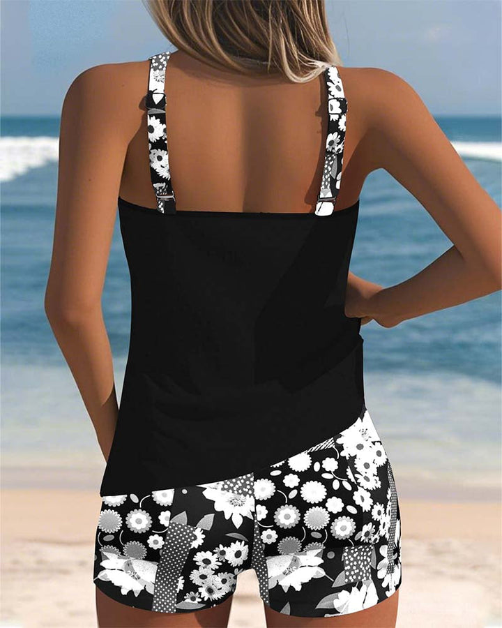 ELEANOR | TWO-PIECE SWIMSUIT SET WITH SHORTS