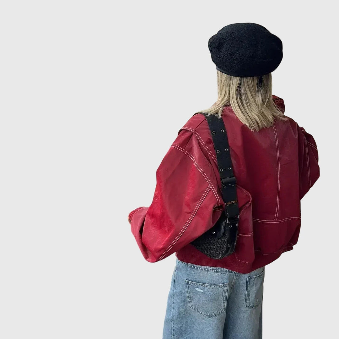 Faye  - Oversized Leather Jacket