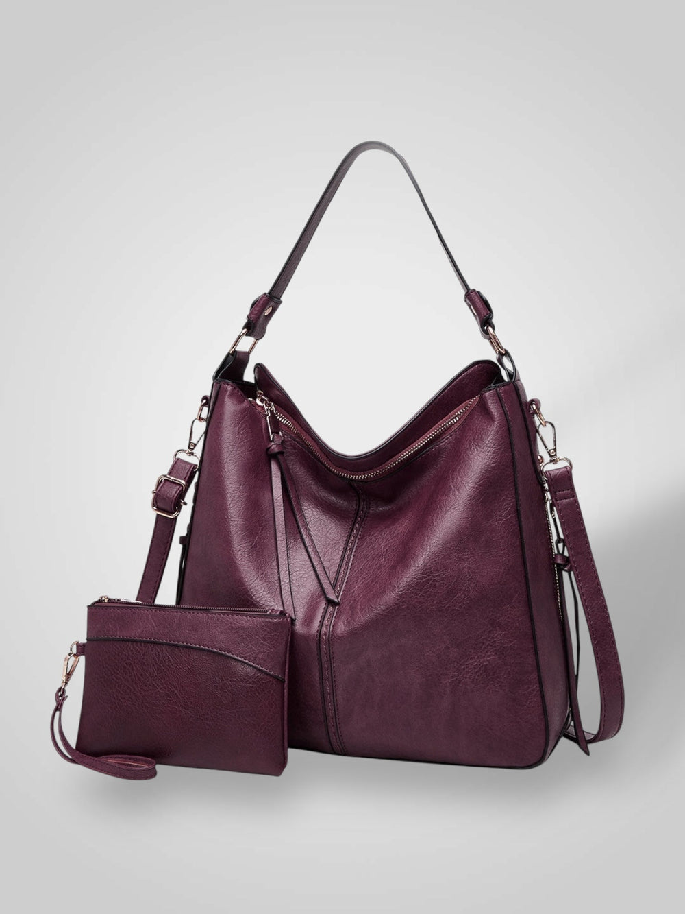 Structured Leather Bag with Convertible Strap