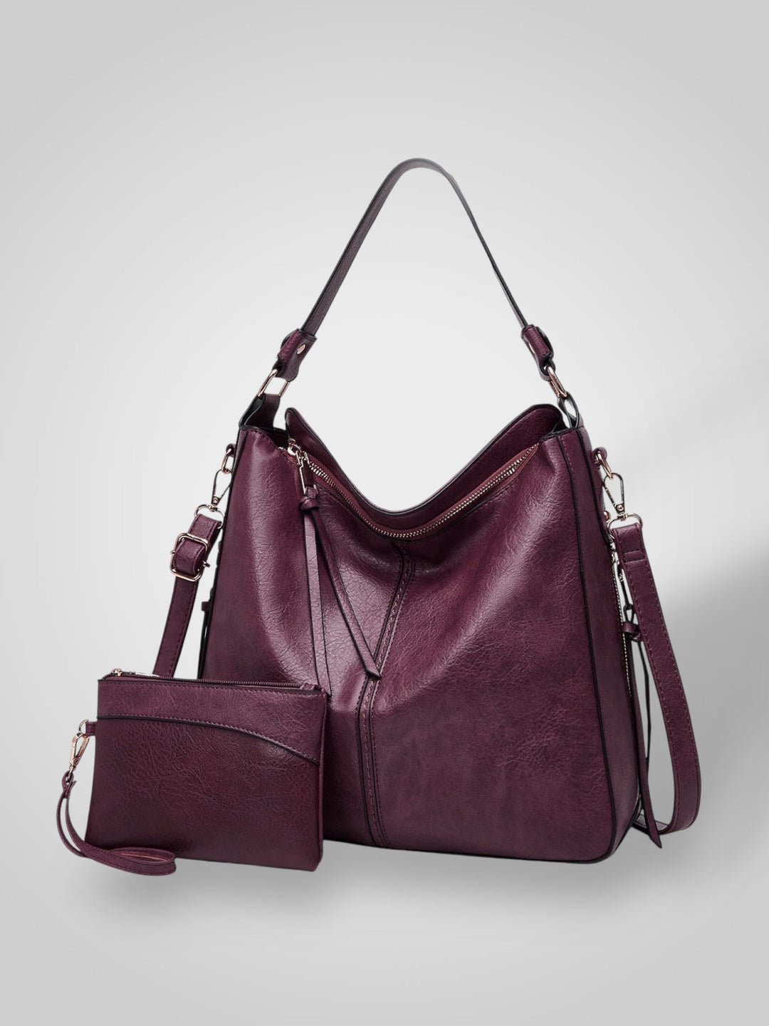 Structured Leather Bag with Convertible Strap