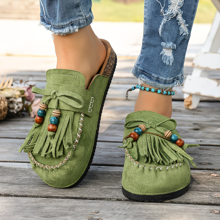 ÉILÍS | BOHEMIAN SUEDE TASSEL MOCASSINS