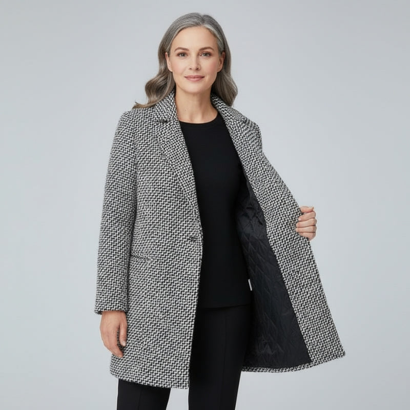 CLARA | Plaid Long Sleeve Jacket With Side Pockets