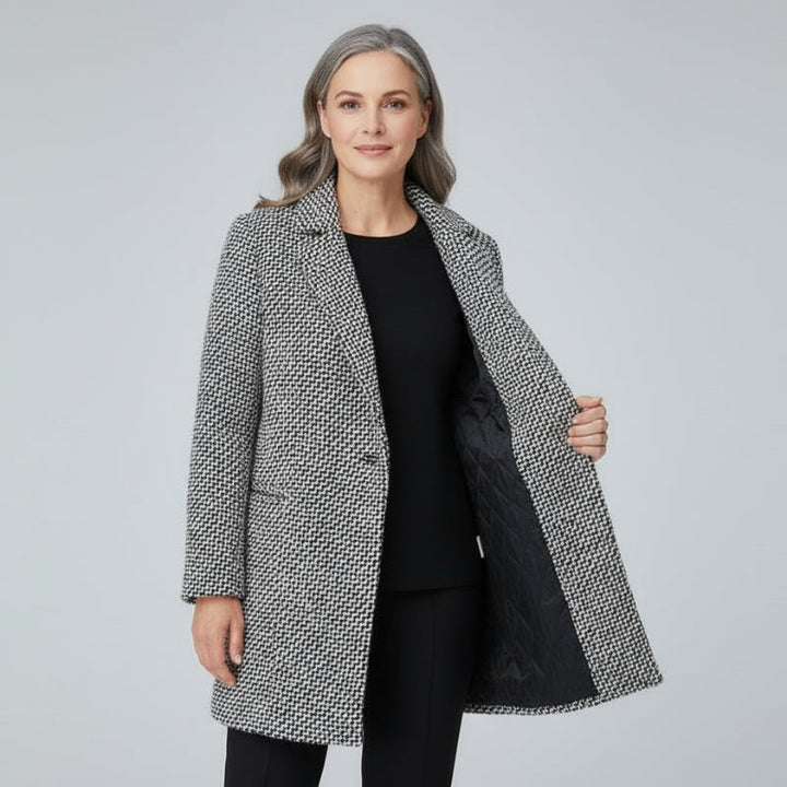 CLARA | Plaid Long Sleeve Jacket With Side Pockets