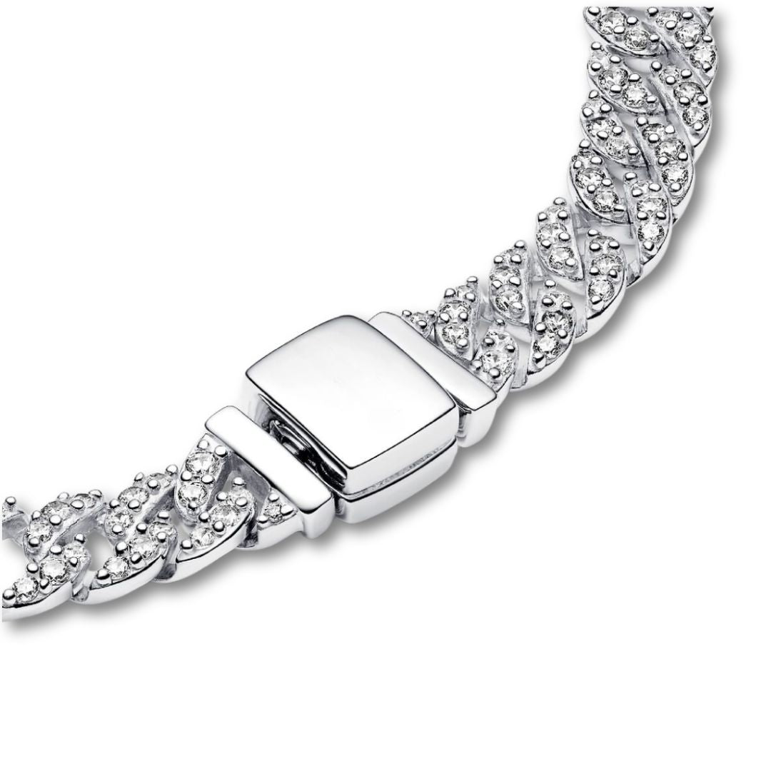 Carmen | Moissanite Curb Chain Bracelet