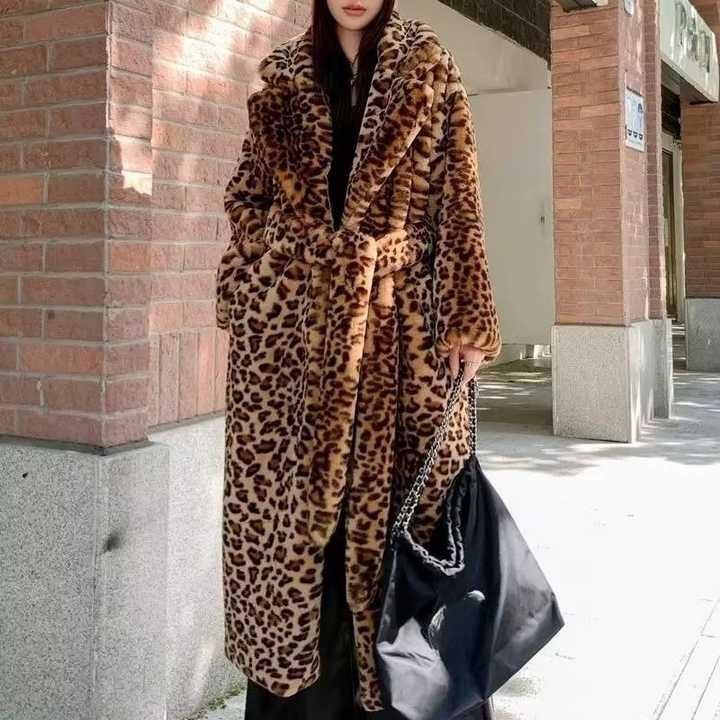 SYLVIA | LEOPARD PRINT BELTED LONG COAT