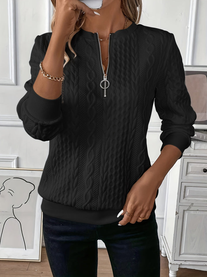 GEORGINA | CABLE KNIT ZIP-UP JUMPER