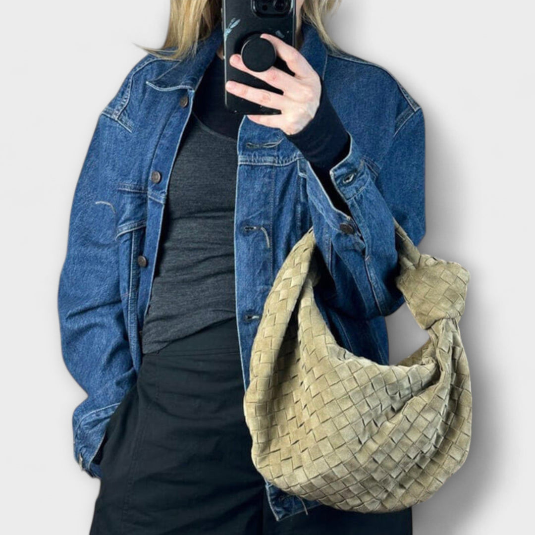 Large Woven Bag with Knot Detail