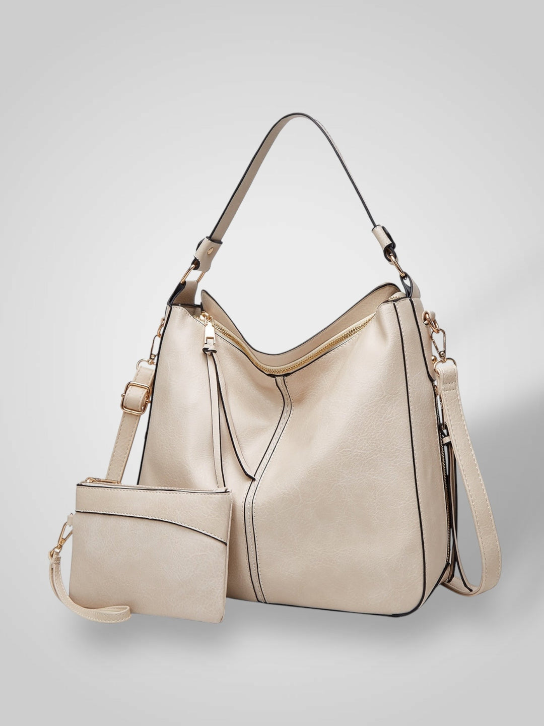 Structured Leather Bag with Convertible Strap