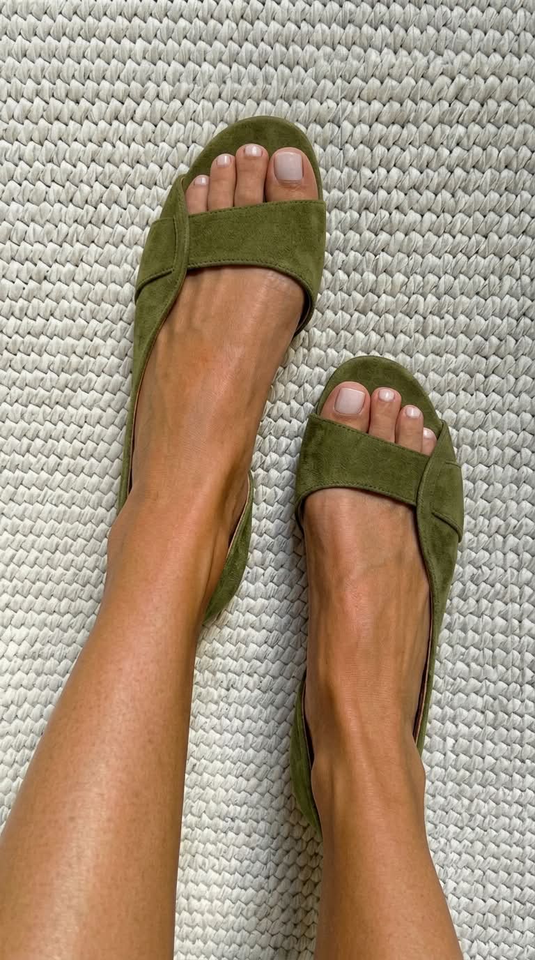 EUPHEMIA | SUEDE SLINGBACK LOW HEEL SANDALS