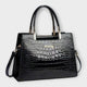 Faux Leather Bag with Crocodile-Embossed Finish