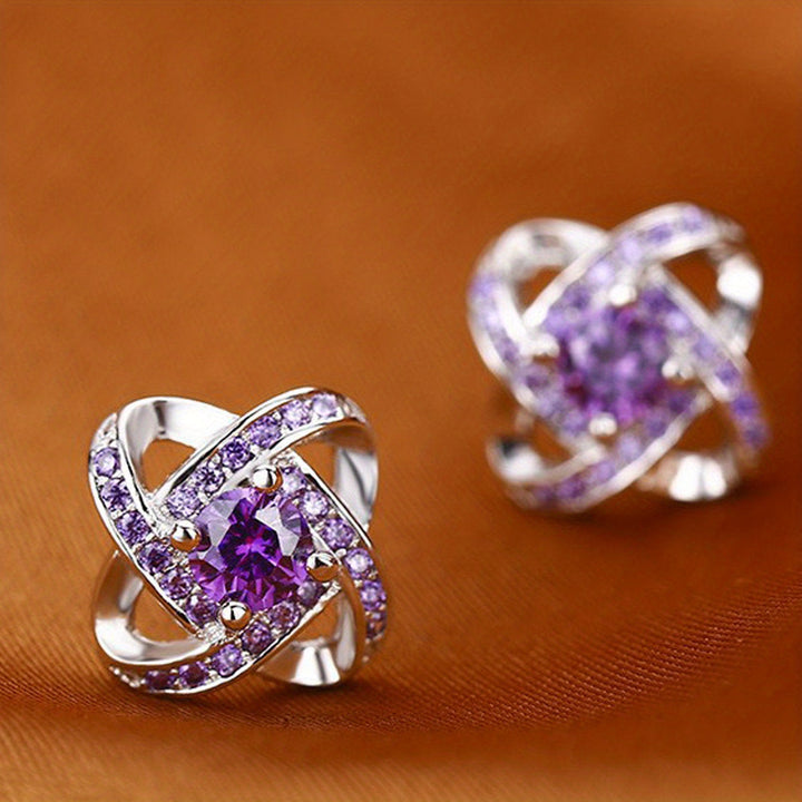 Myrtle | Purple Clover Earrings