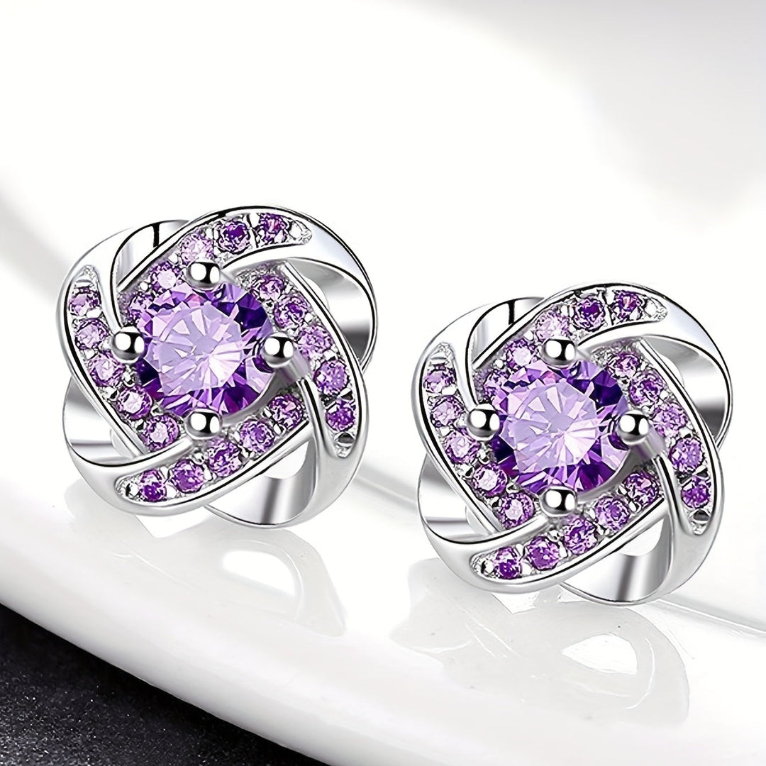 Myrtle | Purple Clover Earrings