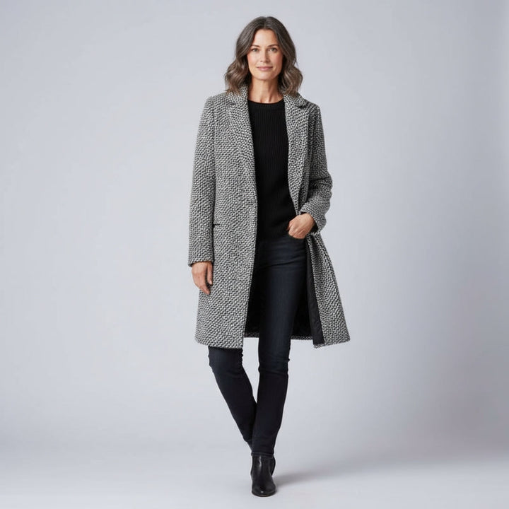 CLARA | Plaid Long Sleeve Jacket With Side Pockets