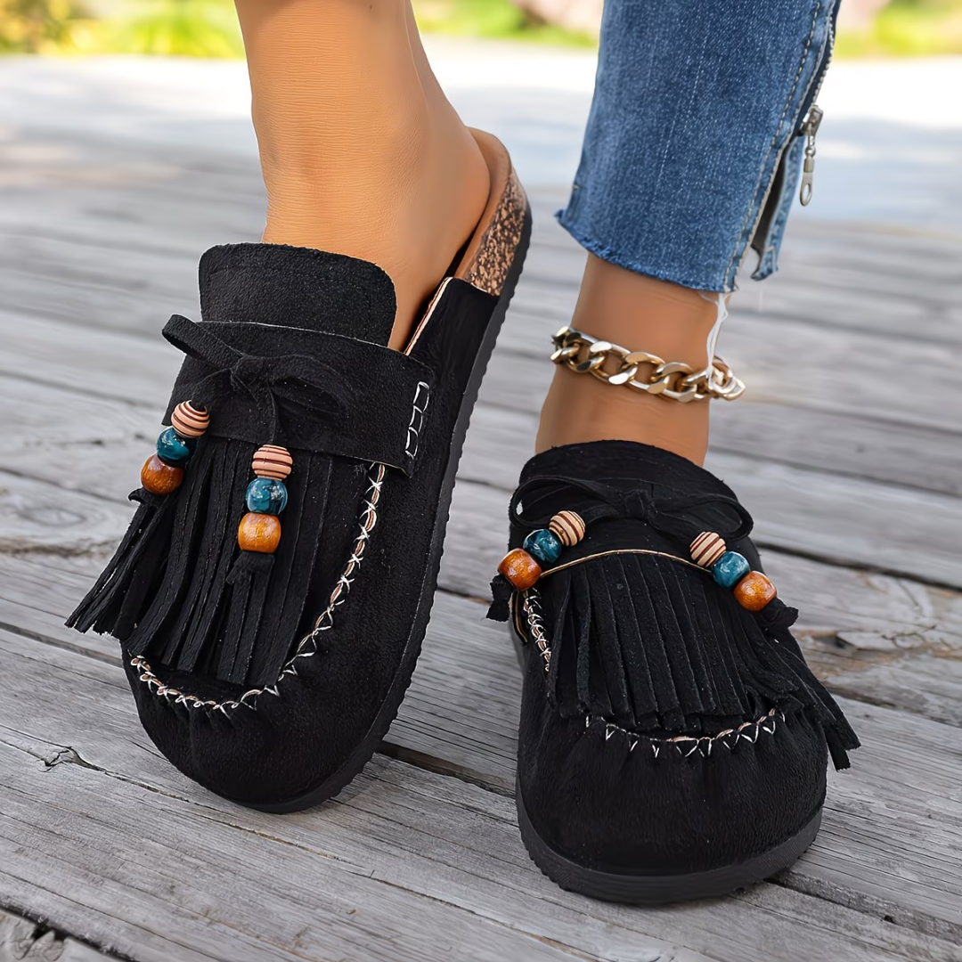 ÉILÍS | BOHEMIAN SUEDE TASSEL MOCASSINS