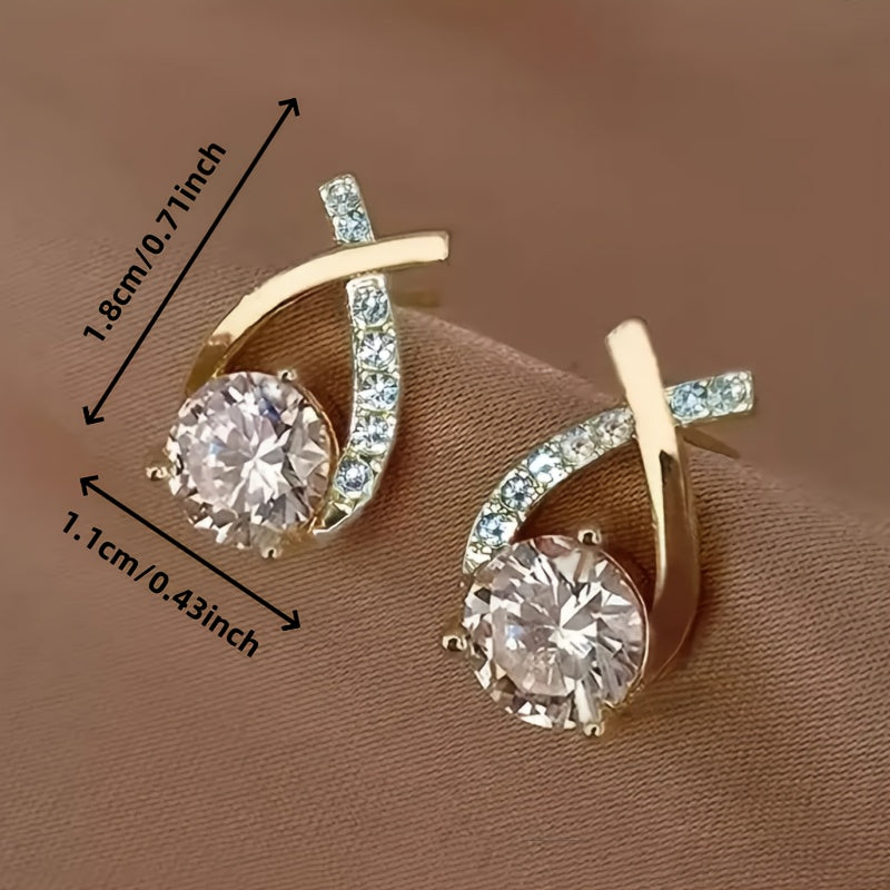 Faith | Gold Cross Earrings with Zirconia