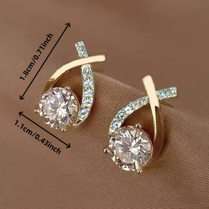 Faith | Gold Cross Earrings with Zirconia