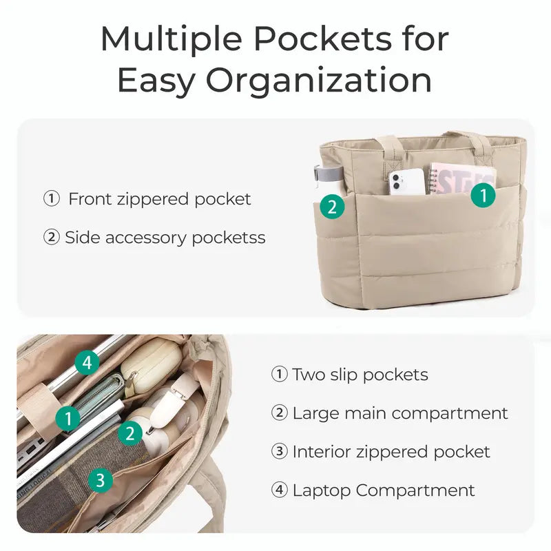 Puffer-Style Tote Bag