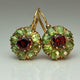 Holly | Round Earrings with Green and Red Crystals