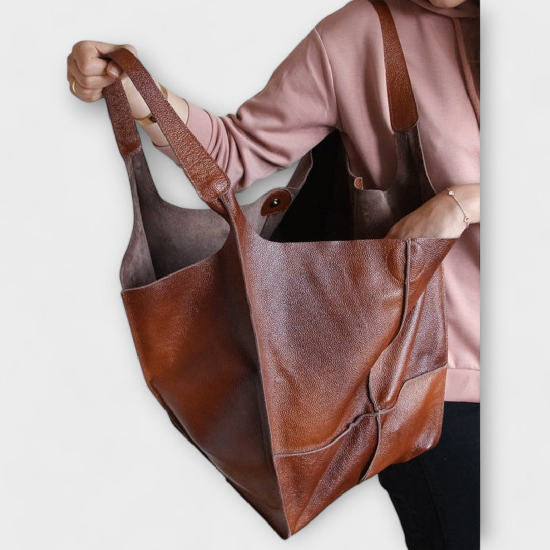Oversized Faux Leather Weekend Bag