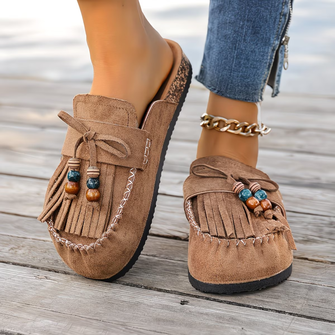 ÉILÍS | BOHEMIAN SUEDE TASSEL MOCASSINS